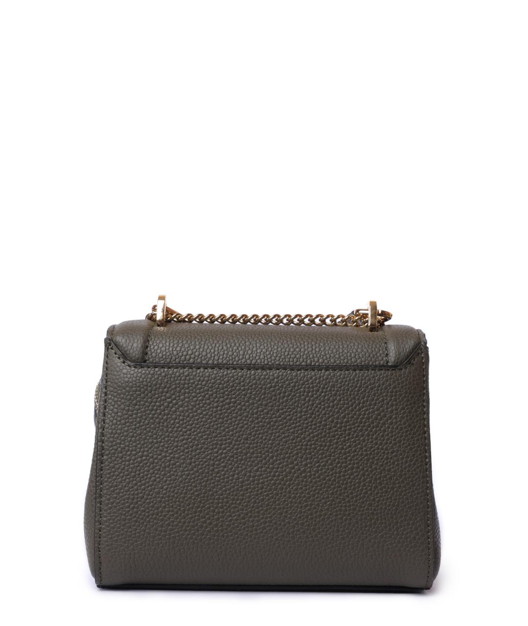 LANCEL Хаки кожаная сумка с короткими ручками, фото 4