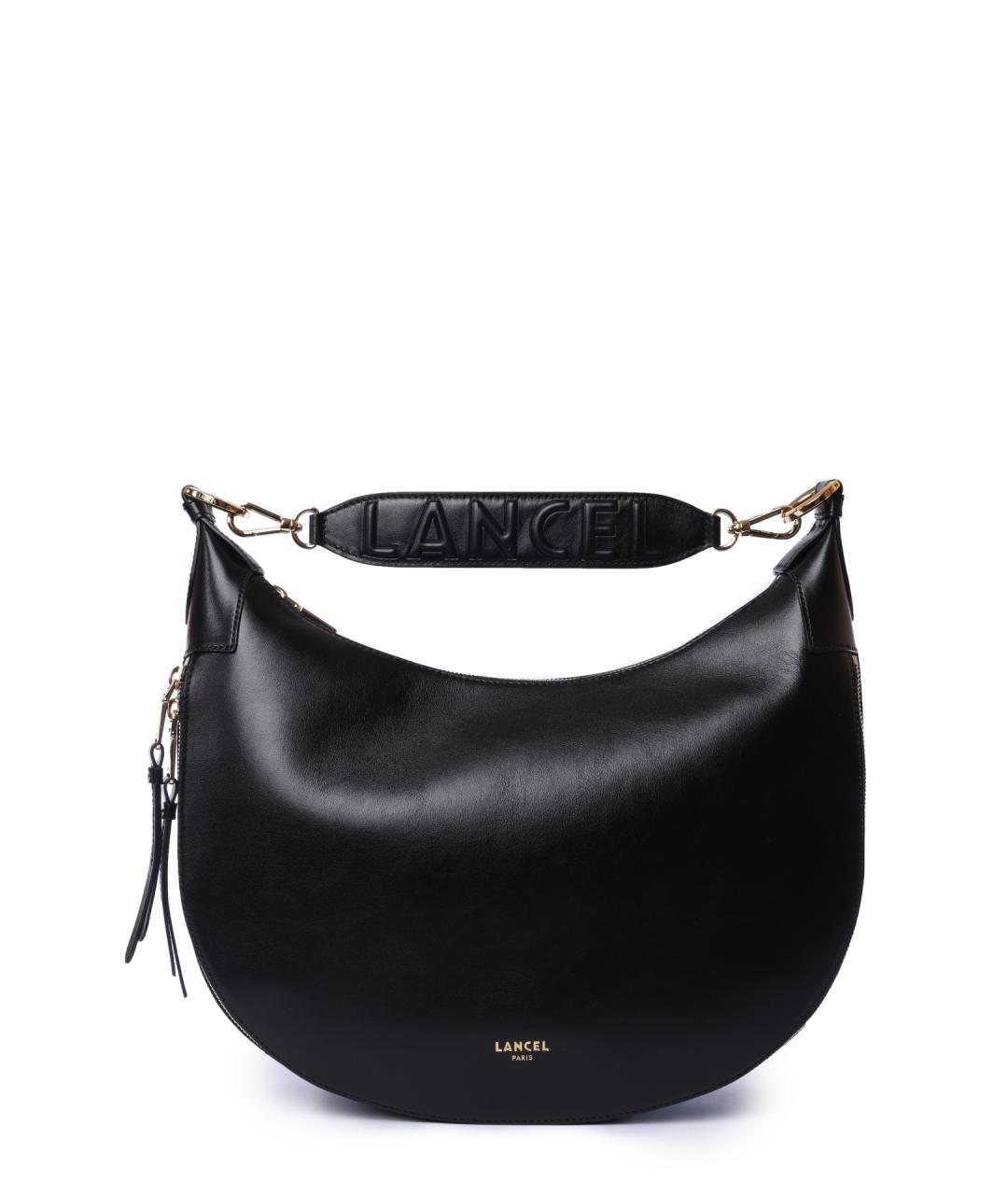 LANCEL Черная кожаная сумка через плечо, фото 1