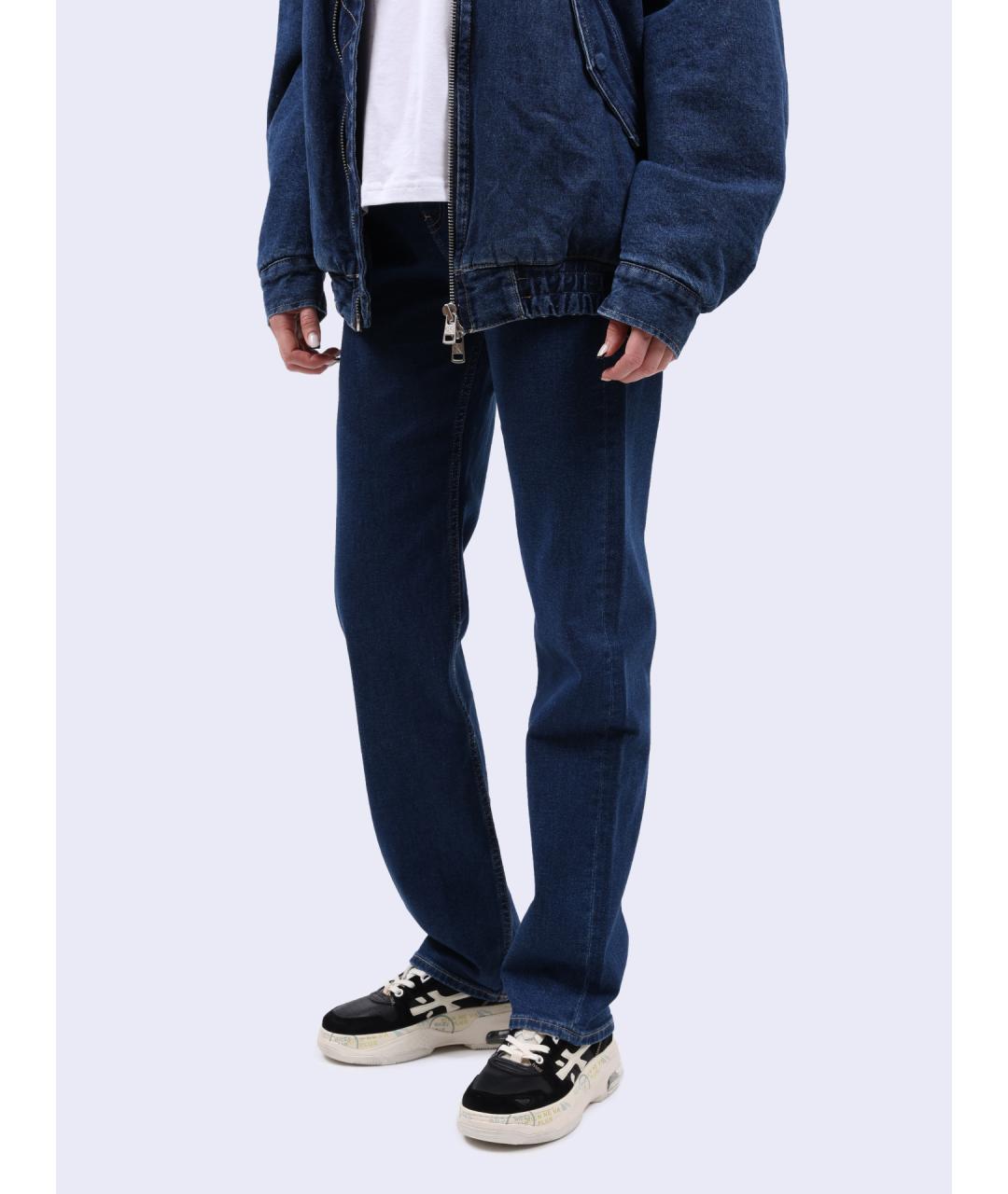 CALVIN KLEIN Синие хлопковые прямые джинсы, фото 2