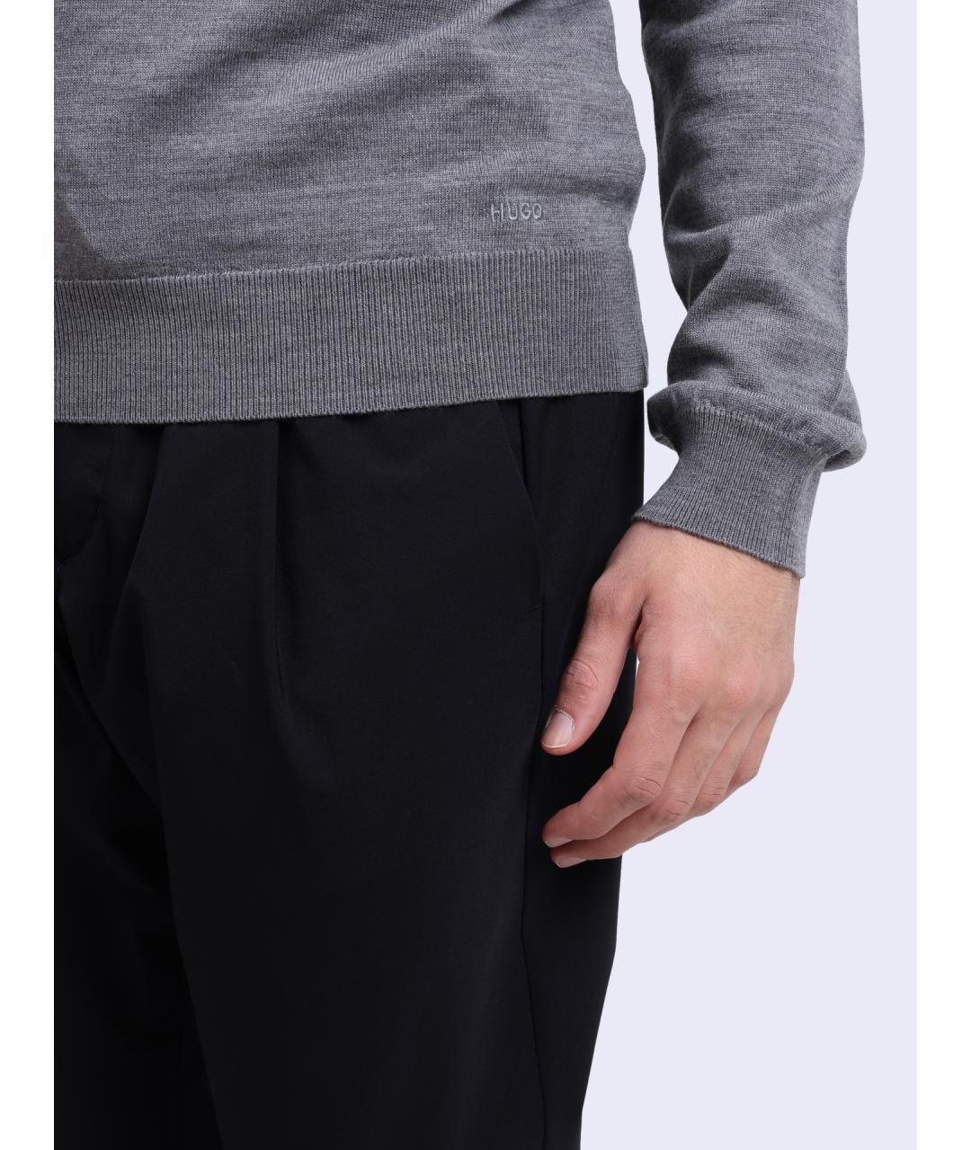 HUGO Серый шерстяной джемпер / свитер, фото 4