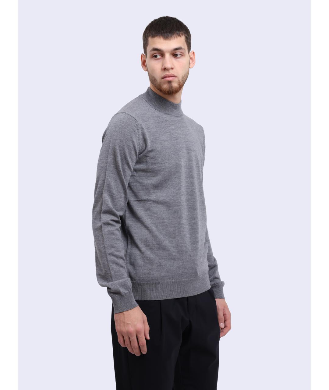 HUGO Серый шерстяной джемпер / свитер, фото 3