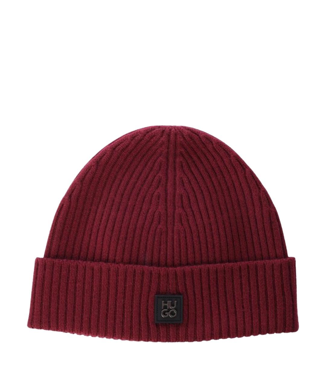 HUGO Красная шерстяная шапка, фото 1