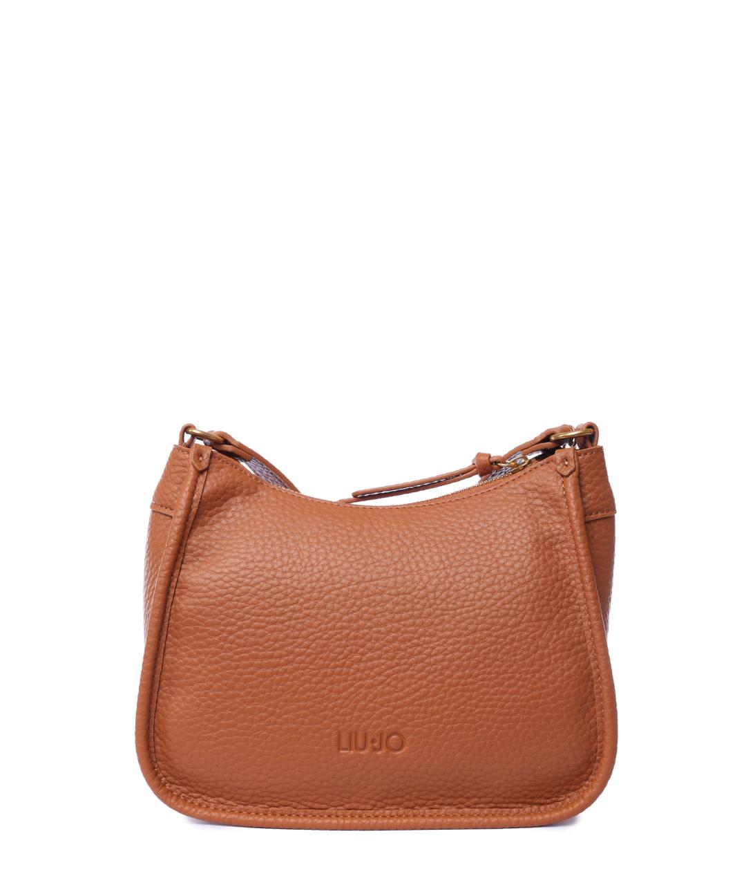 LIU JO Коричневая кожаная сумка через плечо, фото 4