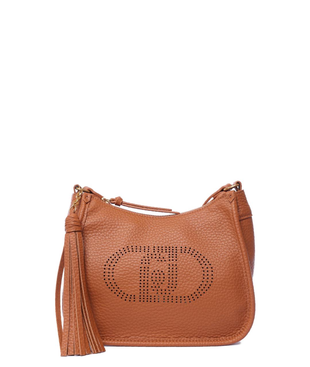 LIU JO Коричневая кожаная сумка через плечо, фото 2