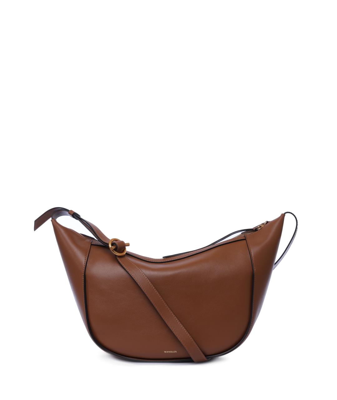 WANDLER Коричневая кожаная сумка через плечо, фото 1