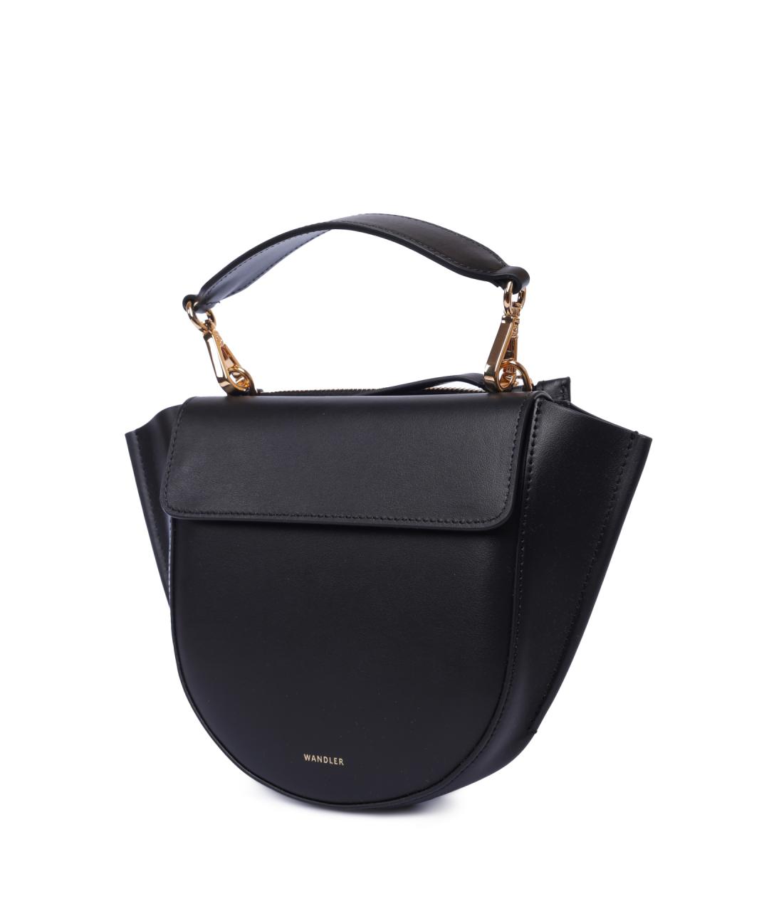 WANDLER Черная кожаная сумка с короткими ручками, фото 2