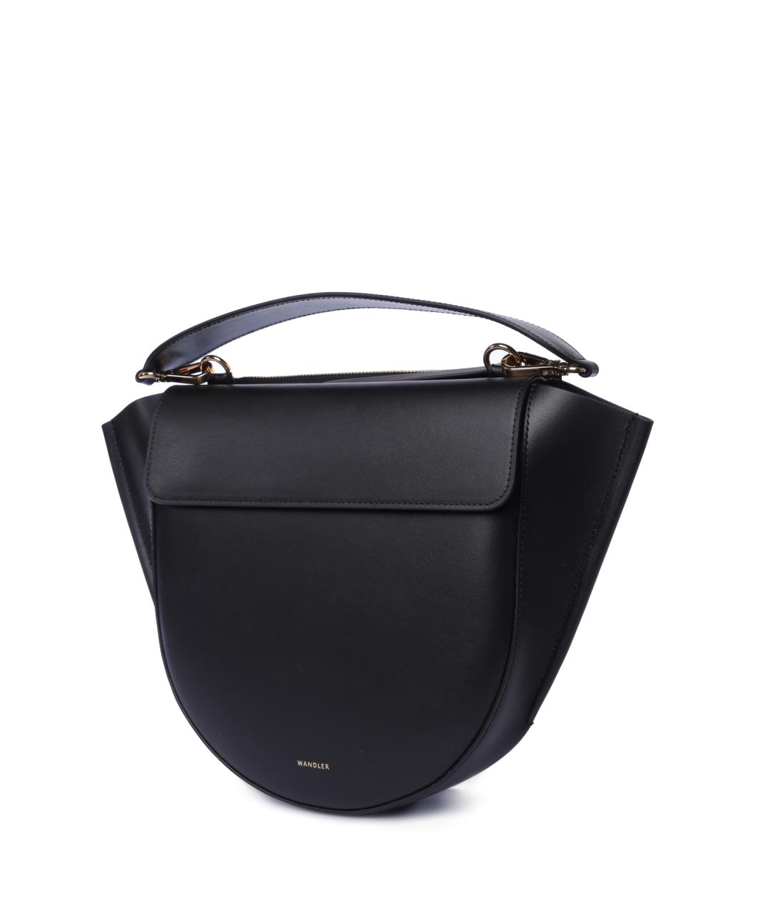 WANDLER Черная кожаная сумка с короткими ручками, фото 2