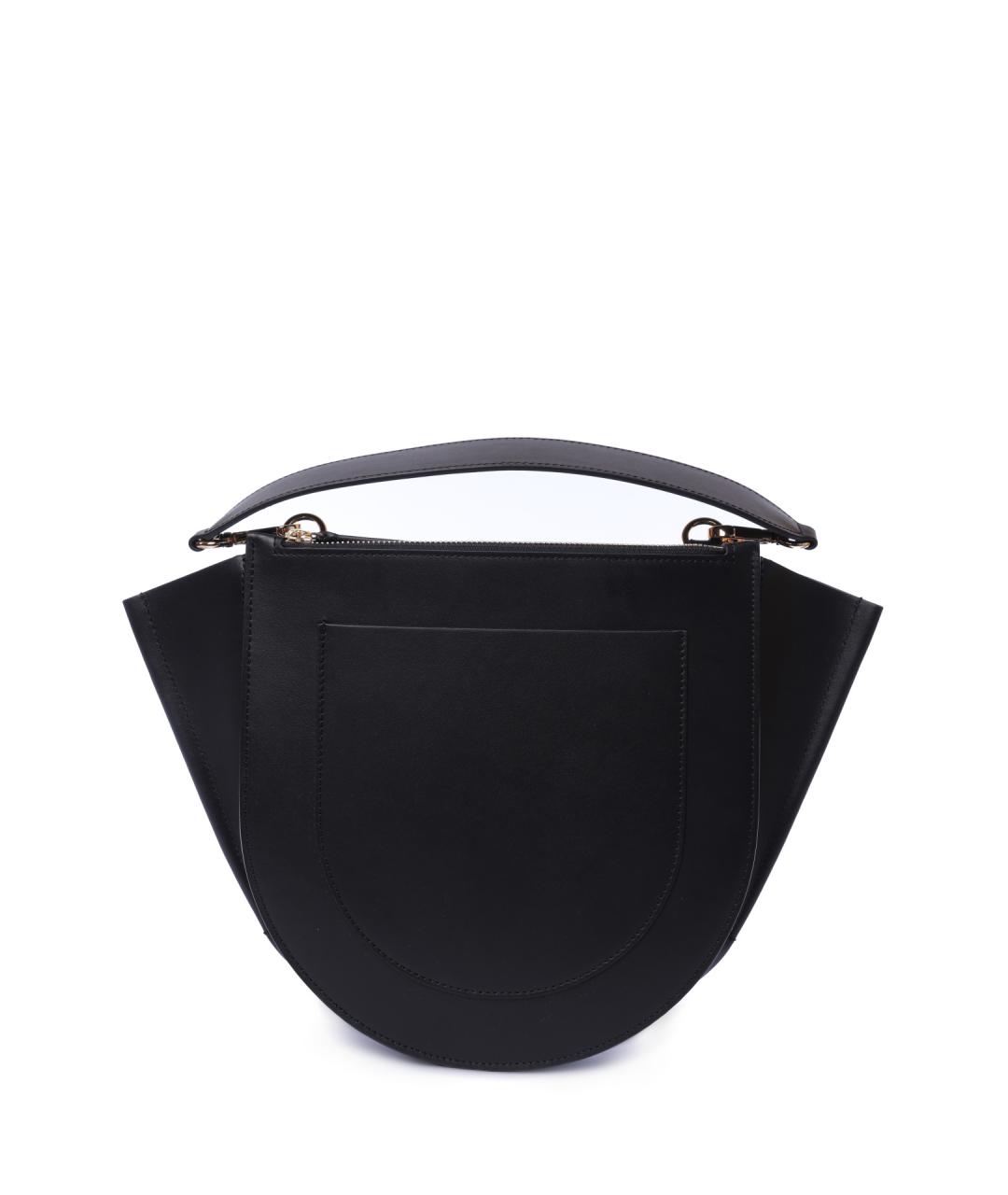 WANDLER Черная кожаная сумка с короткими ручками, фото 3