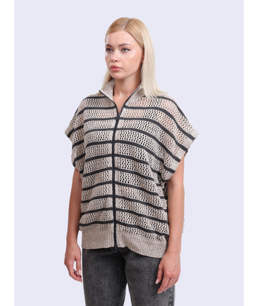 BRUNELLO CUCINELLI Мульти льняной джемпер / свитер, фото 3