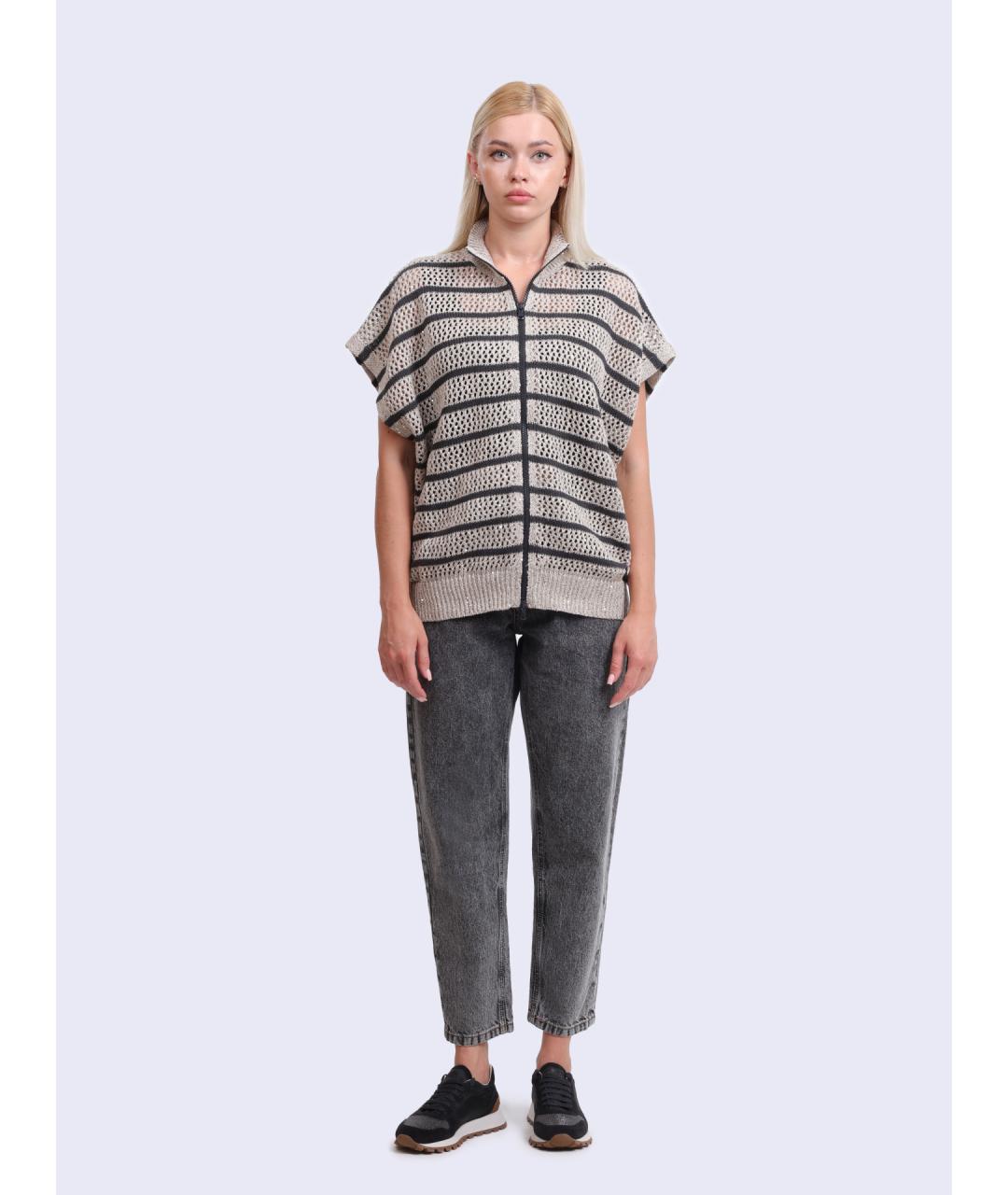 BRUNELLO CUCINELLI Мульти льняной джемпер / свитер, фото 2