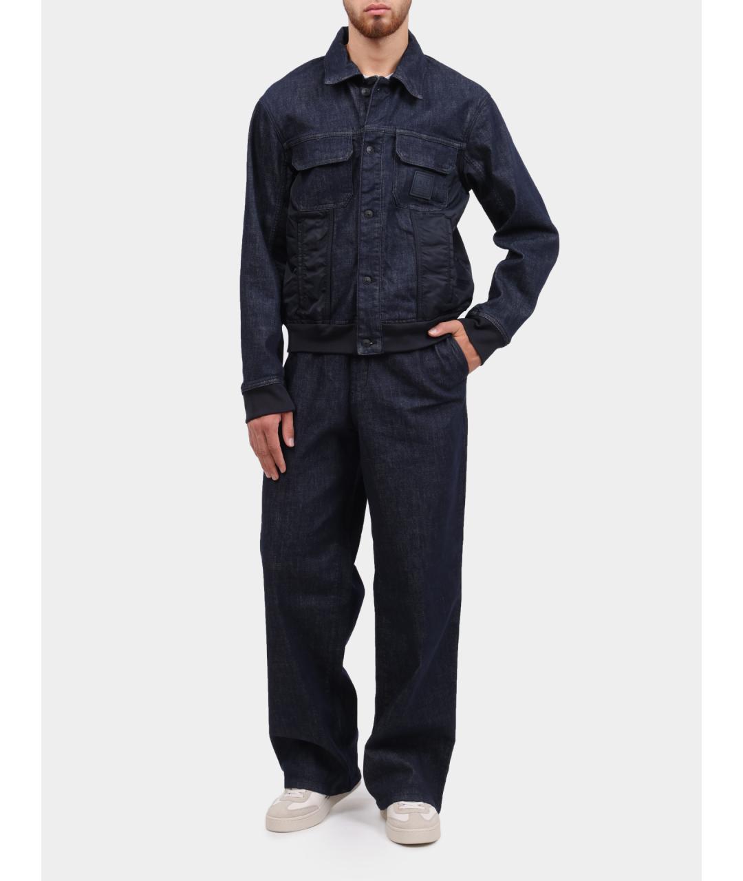 ARMANI EXCHANGE Темно-синяя деним куртка, фото 2