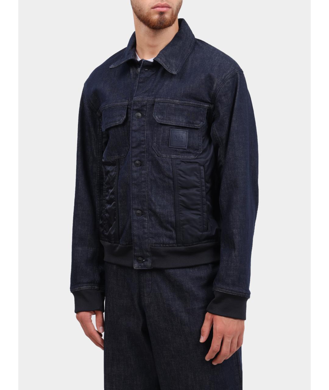 ARMANI EXCHANGE Темно-синяя деним куртка, фото 3