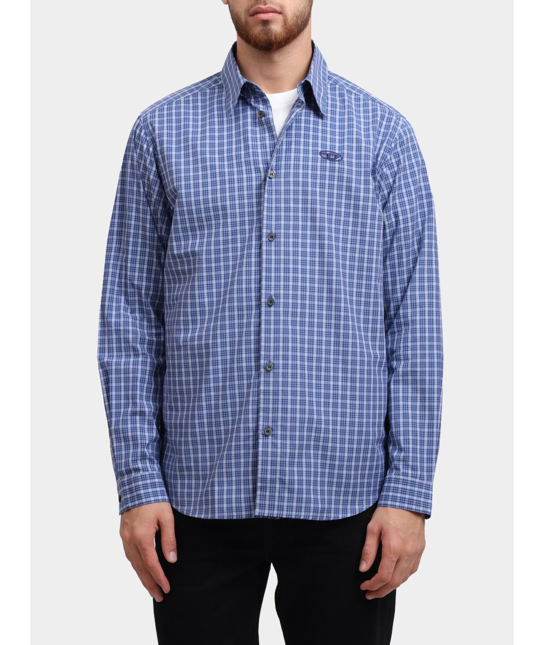 DIESEL Синяя хлопковая кэжуал рубашка, фото 2