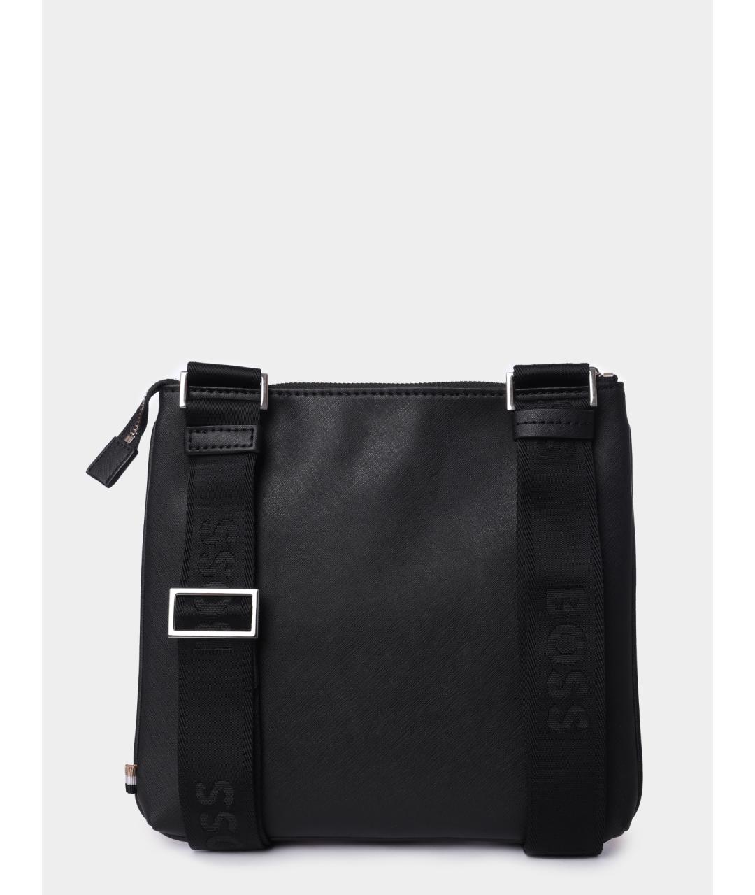 HUGO BOSS Черная кожаная сумка на плечо, фото 3