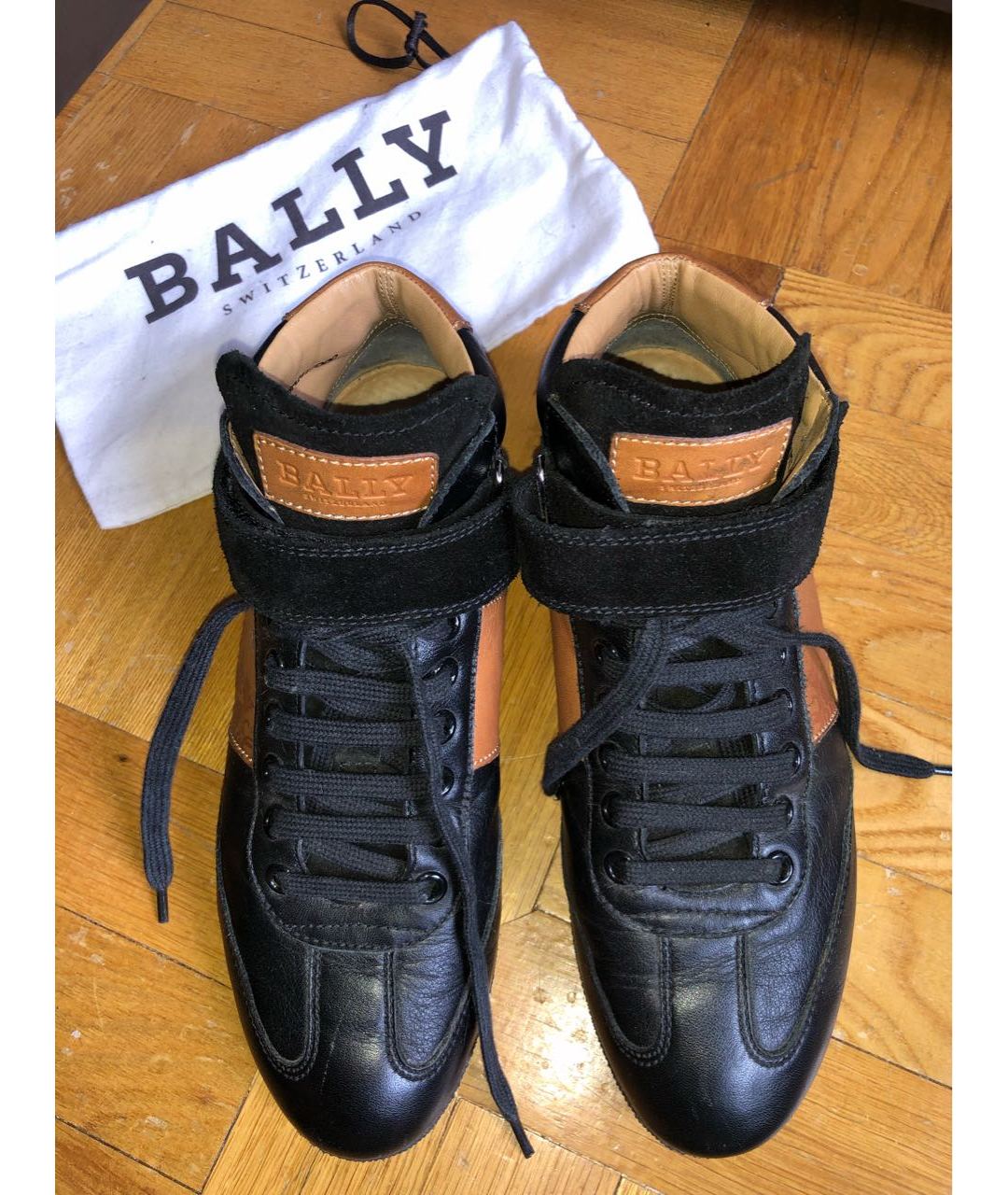 BALLY Черные кожаные кроссовки, фото 3