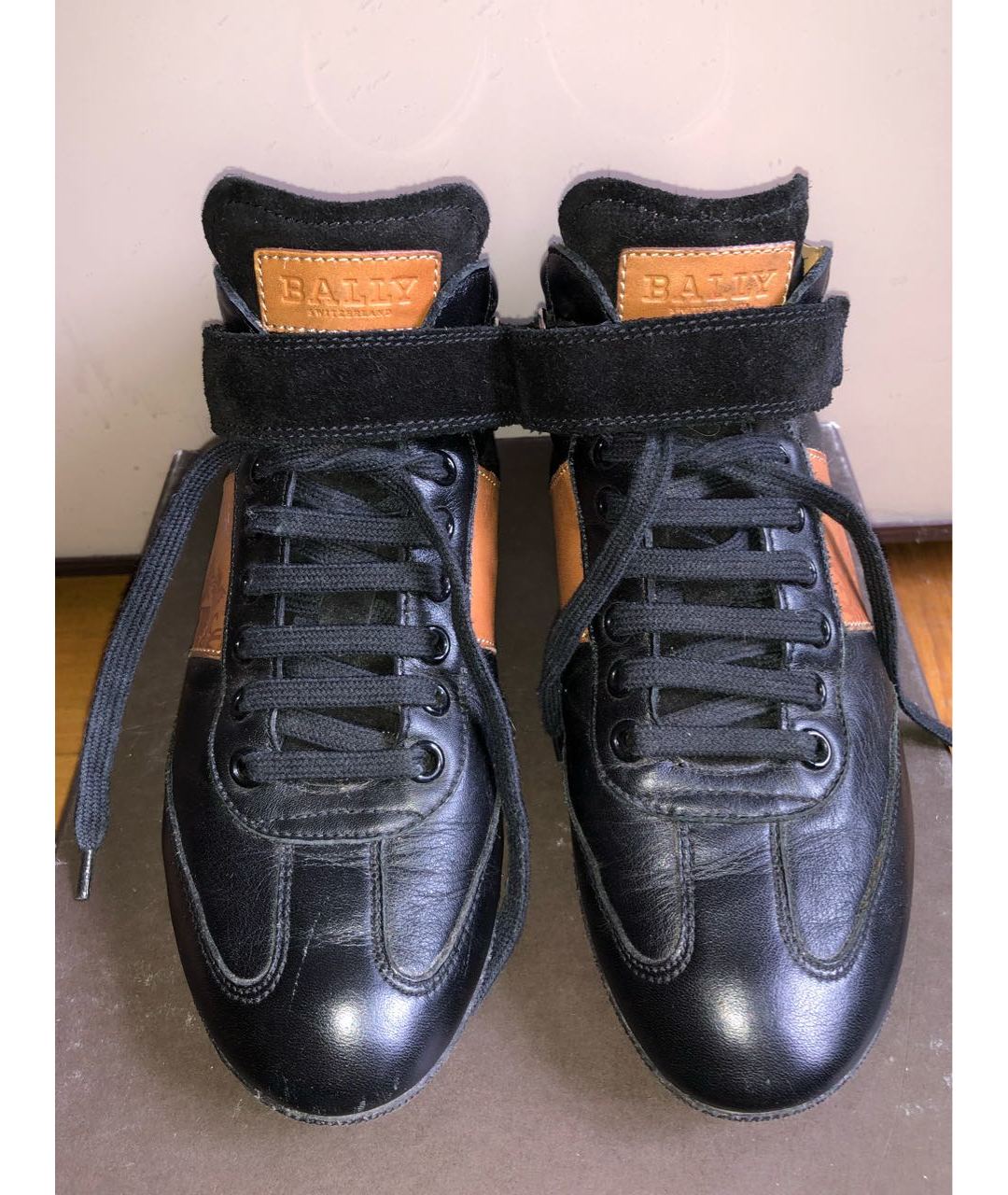 BALLY Черные кожаные кроссовки, фото 2
