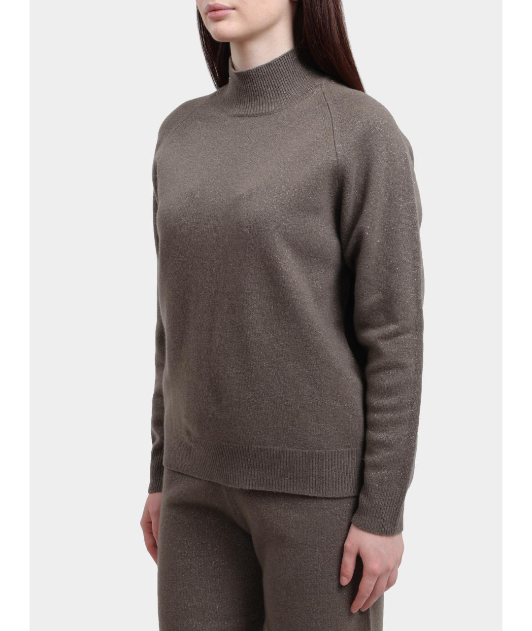 PESERICO Коричневый шерстяной джемпер / свитер, фото 3