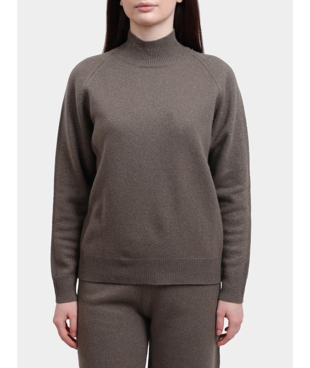 PESERICO Коричневый шерстяной джемпер / свитер, фото 2