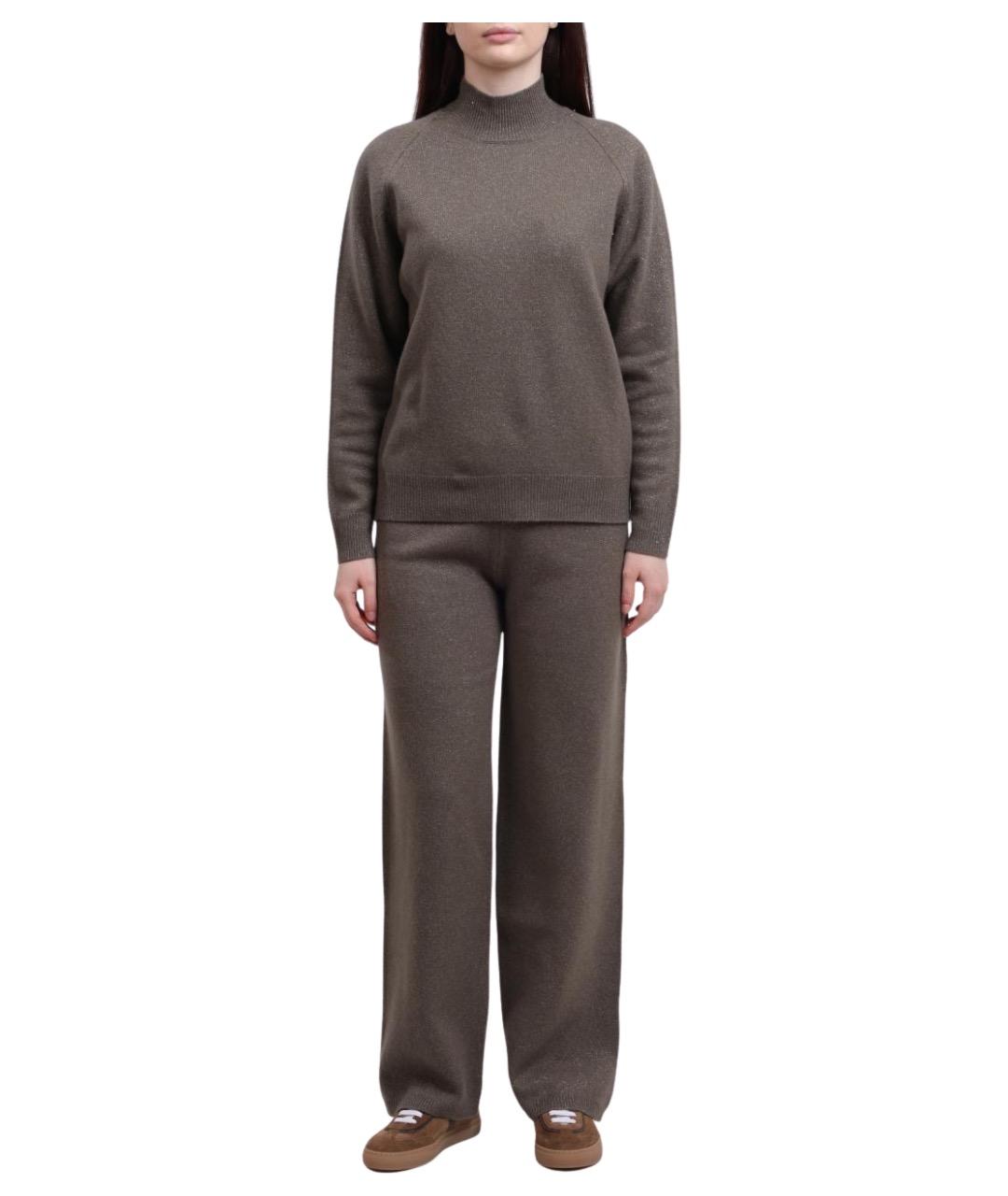 PESERICO Коричневый шерстяной джемпер / свитер, фото 1