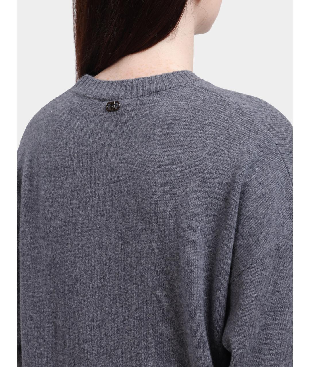 LIU JO Серый шерстяной джемпер / свитер, фото 5