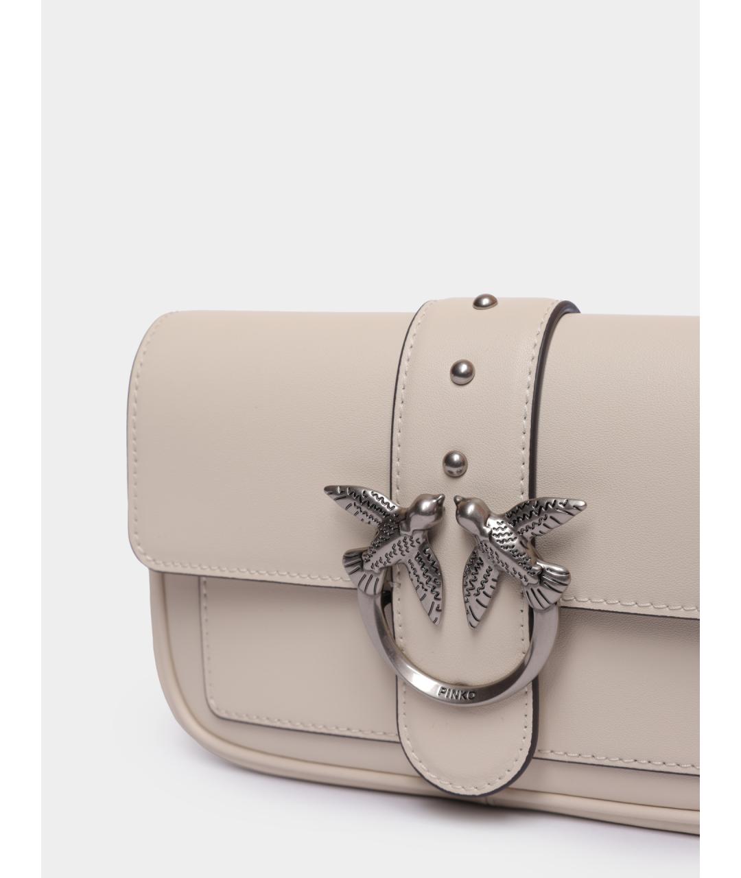 PINKO Белая кожаная сумка через плечо, фото 4
