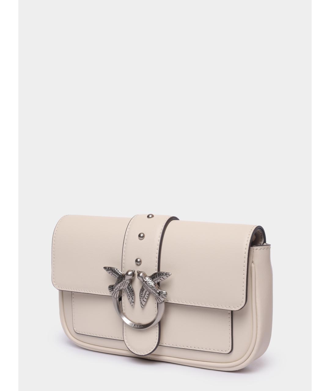 PINKO Белая кожаная сумка через плечо, фото 3