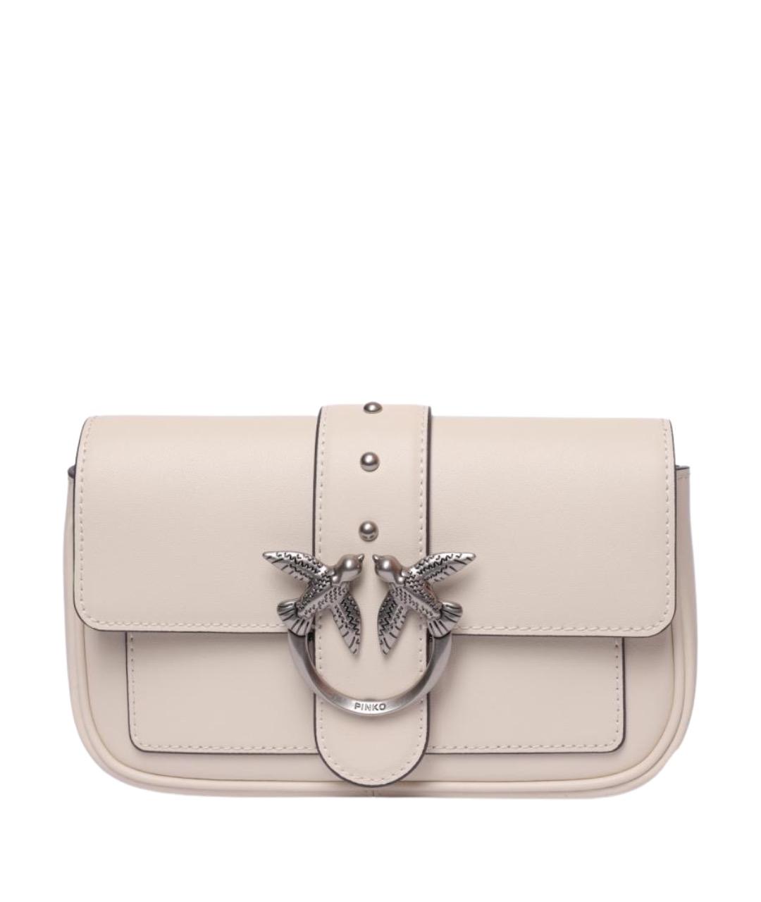 PINKO Белая кожаная сумка через плечо, фото 1