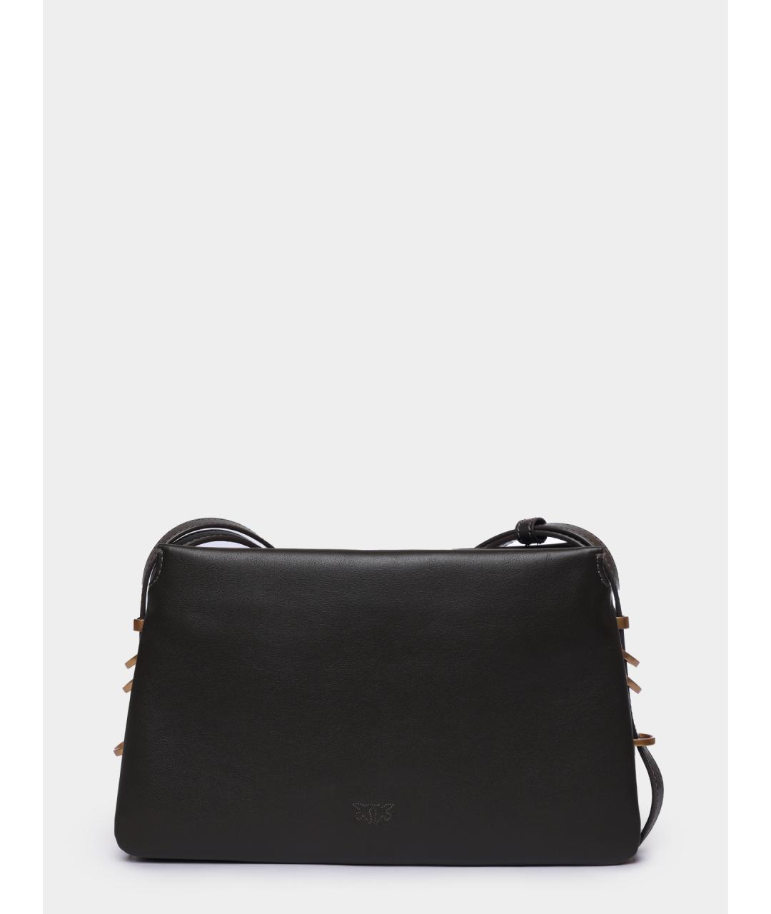 PINKO Коричневая кожаная сумка через плечо, фото 4