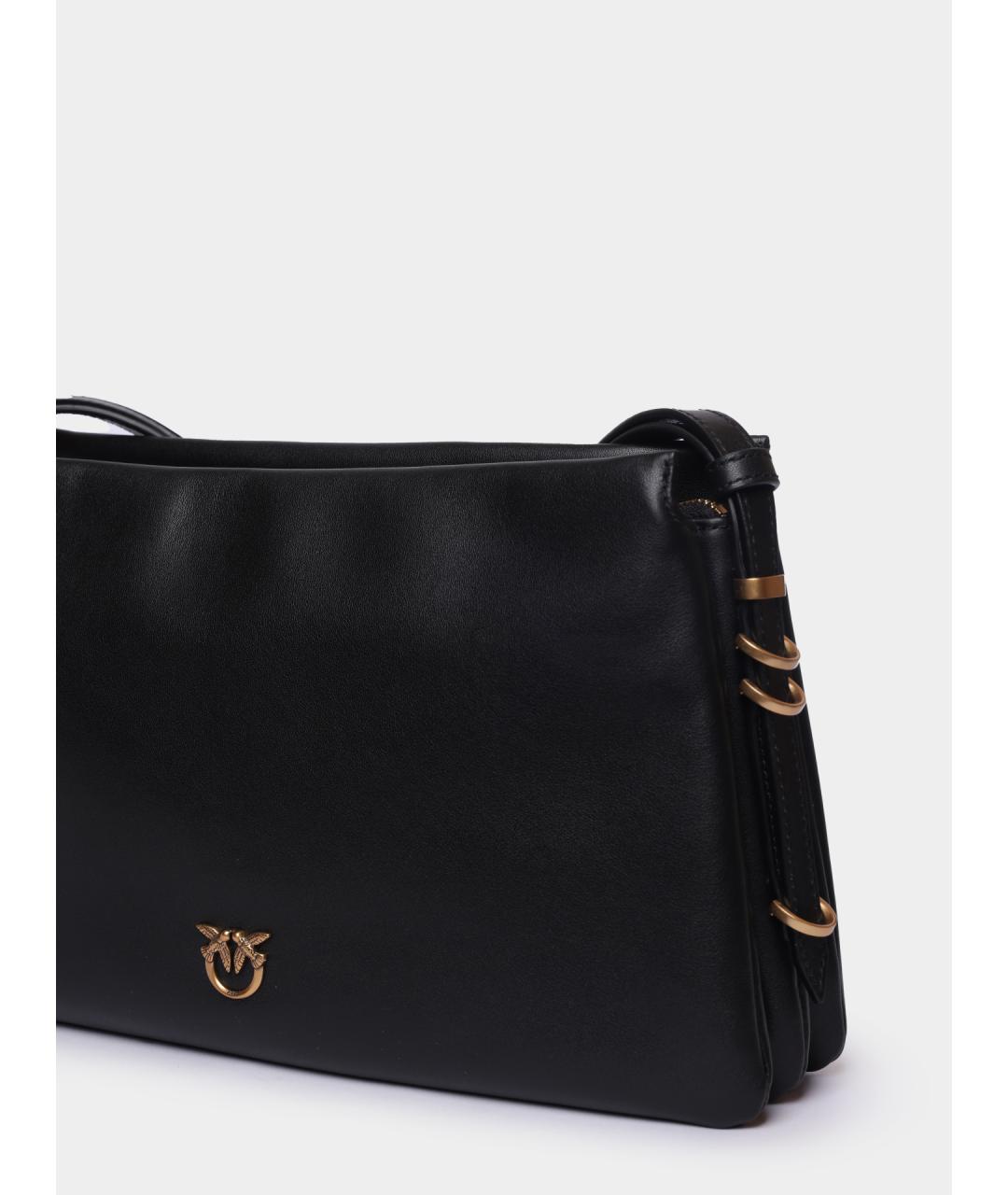 PINKO Черная кожаная сумка через плечо, фото 3