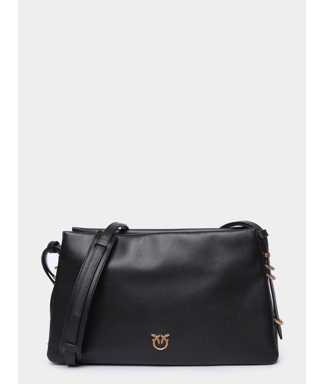 PINKO Черная кожаная сумка через плечо, фото 5