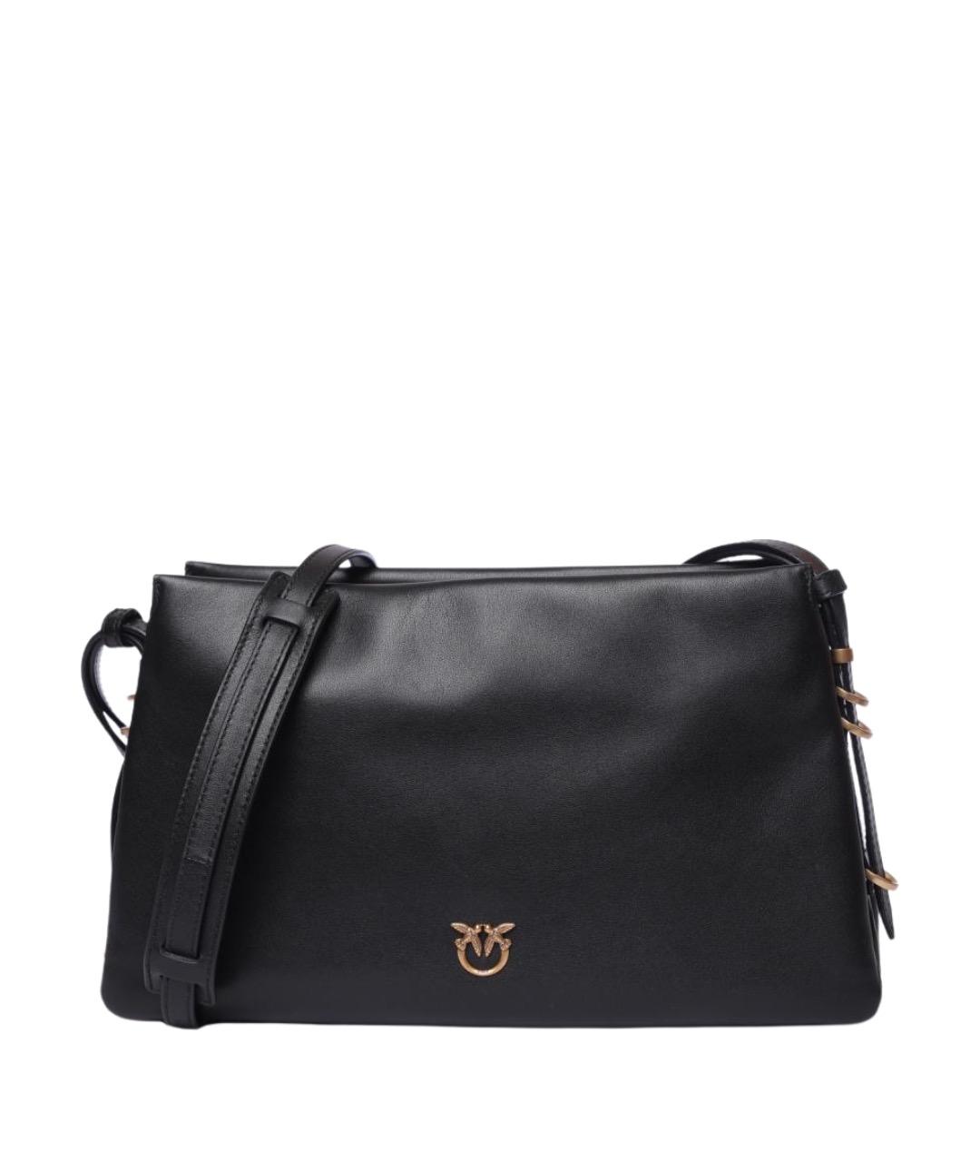 PINKO Черная кожаная сумка через плечо, фото 1