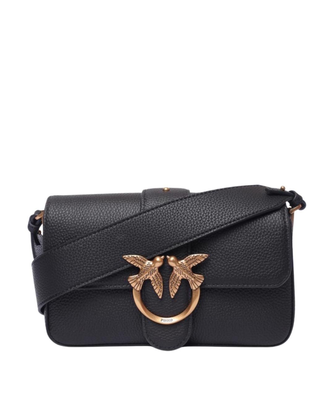 PINKO Черная кожаная сумка через плечо, фото 1