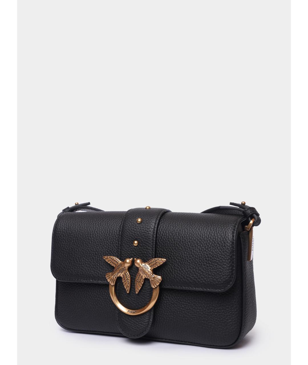 PINKO Черная кожаная сумка через плечо, фото 3