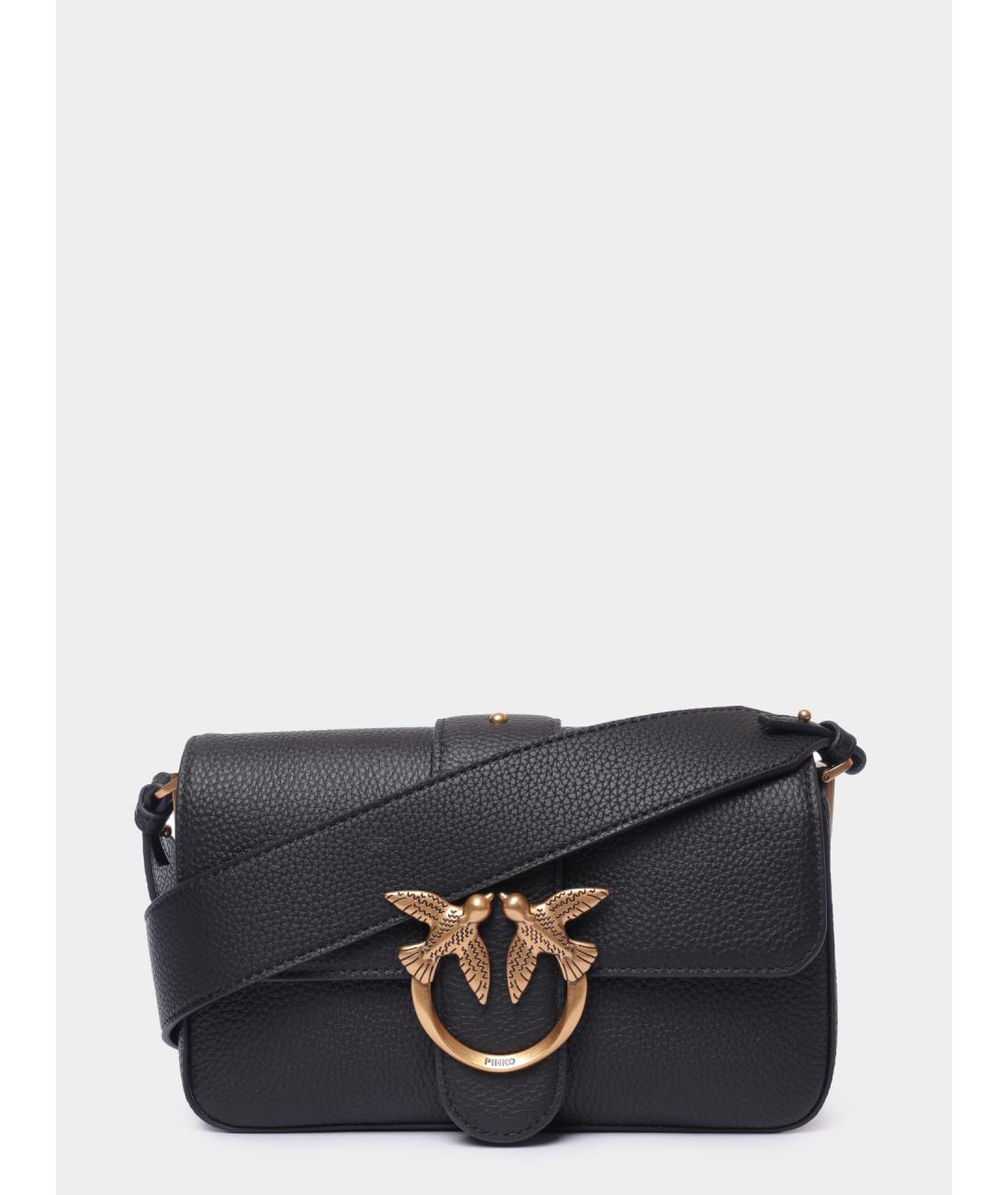 PINKO Черная кожаная сумка через плечо, фото 7