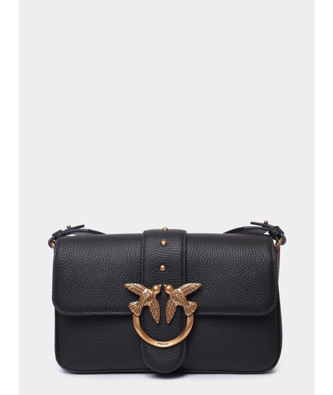 PINKO Черная кожаная сумка через плечо, фото 2