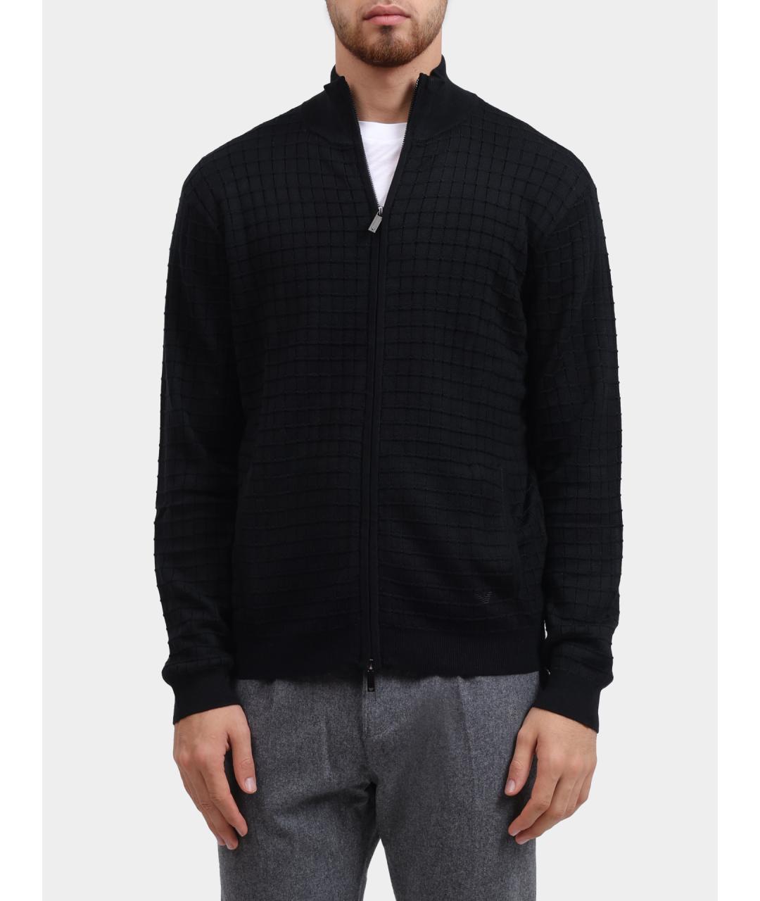 EMPORIO ARMANI Черный шерстяной кардиган, фото 6