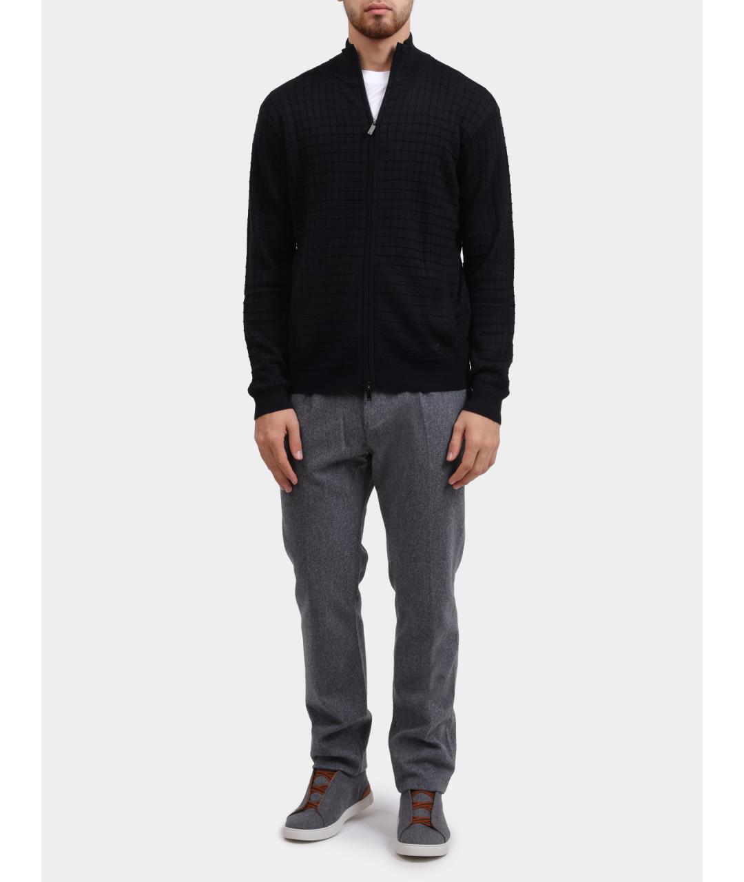 EMPORIO ARMANI Черный шерстяной кардиган, фото 2