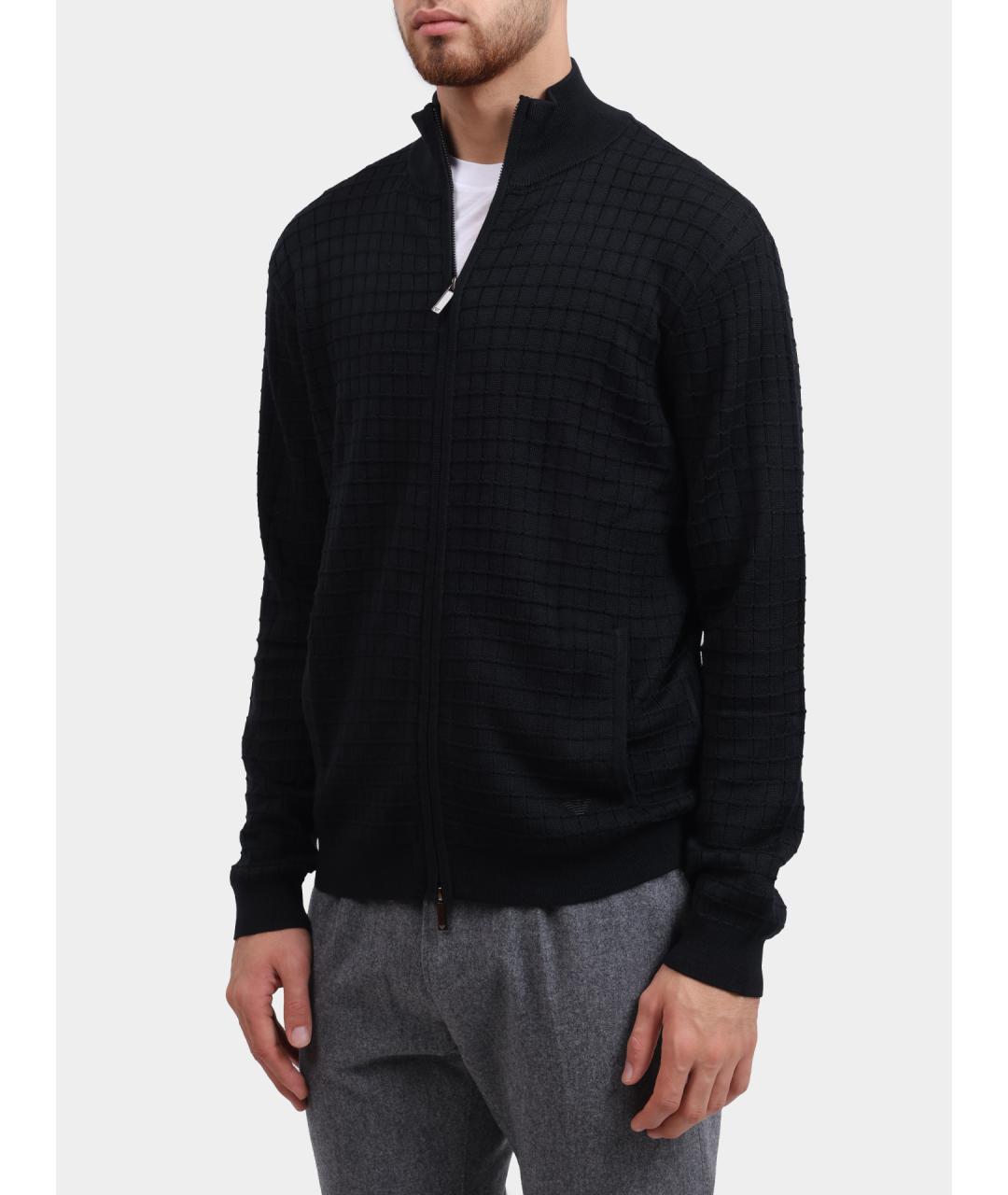 EMPORIO ARMANI Черный шерстяной кардиган, фото 3