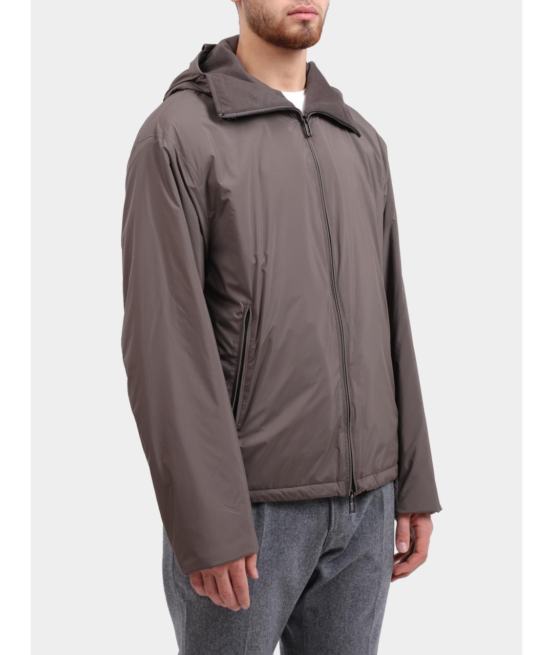 EMPORIO ARMANI Коричневая полиэстеровая куртка, фото 3