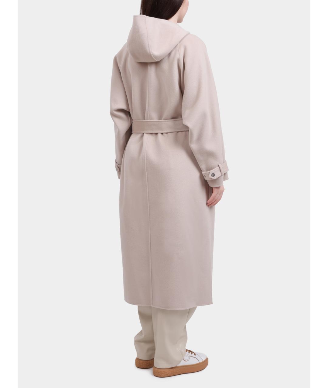 PINKO Бежевое шерстяное пальто, фото 5