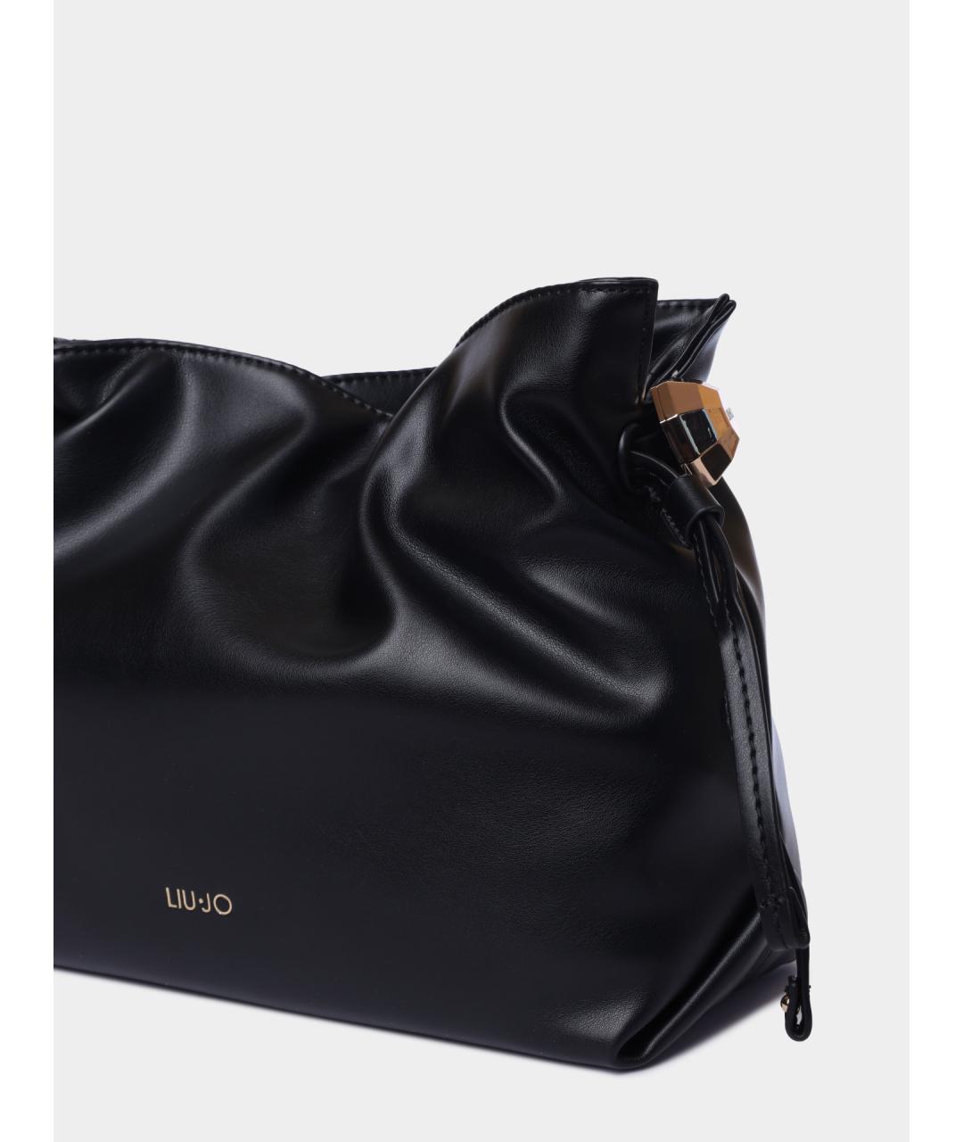 LIU JO Черная сумка через плечо из искусственной кожи, фото 4