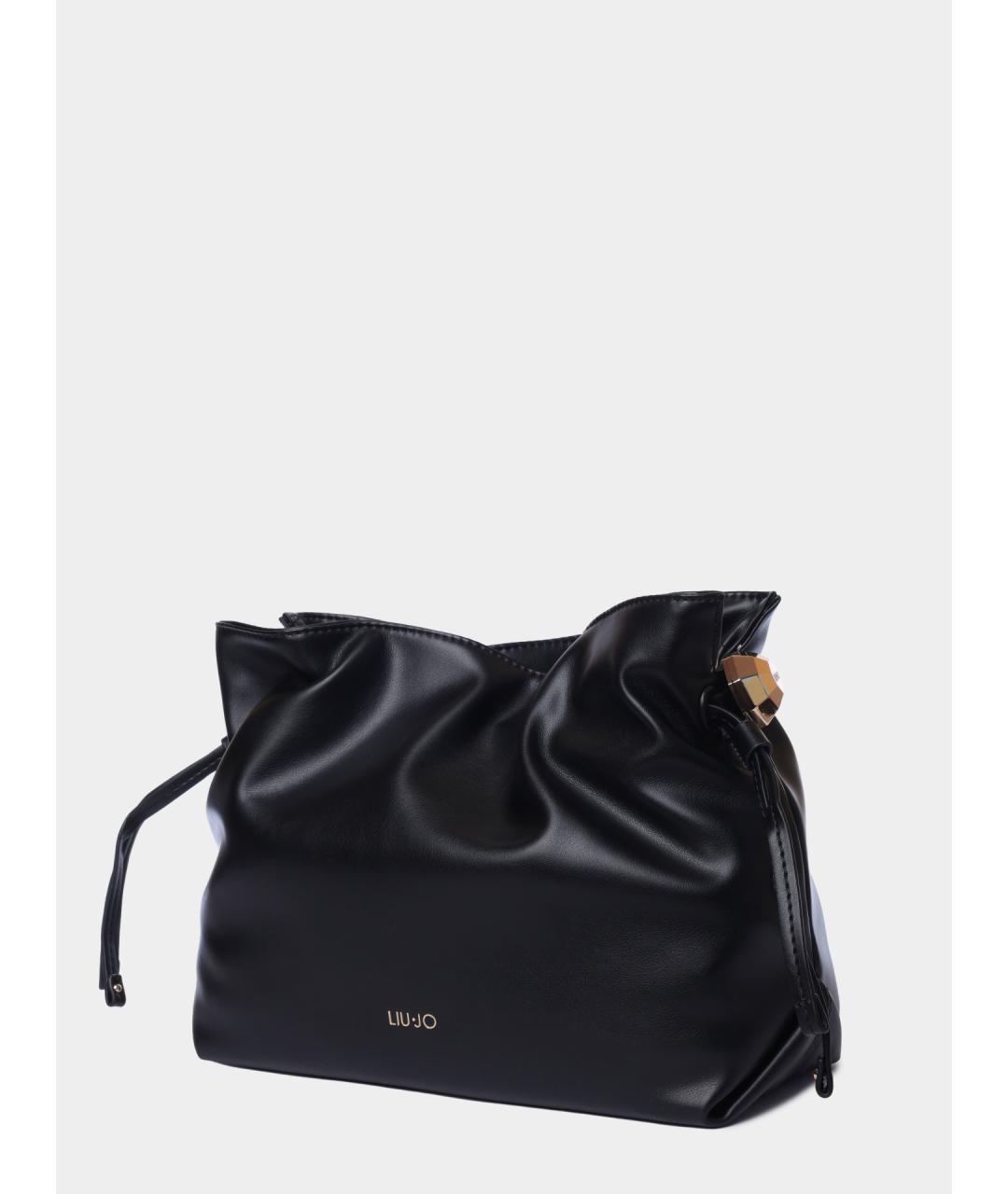 LIU JO Черная сумка через плечо из искусственной кожи, фото 3