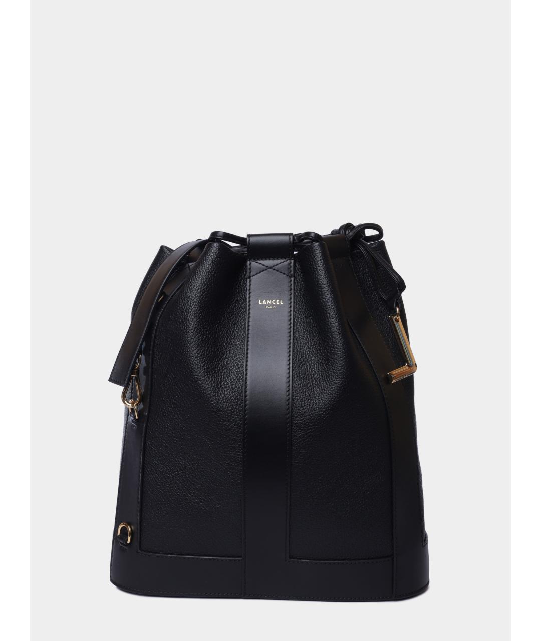 LANCEL Черная кожаная сумка через плечо, фото 6