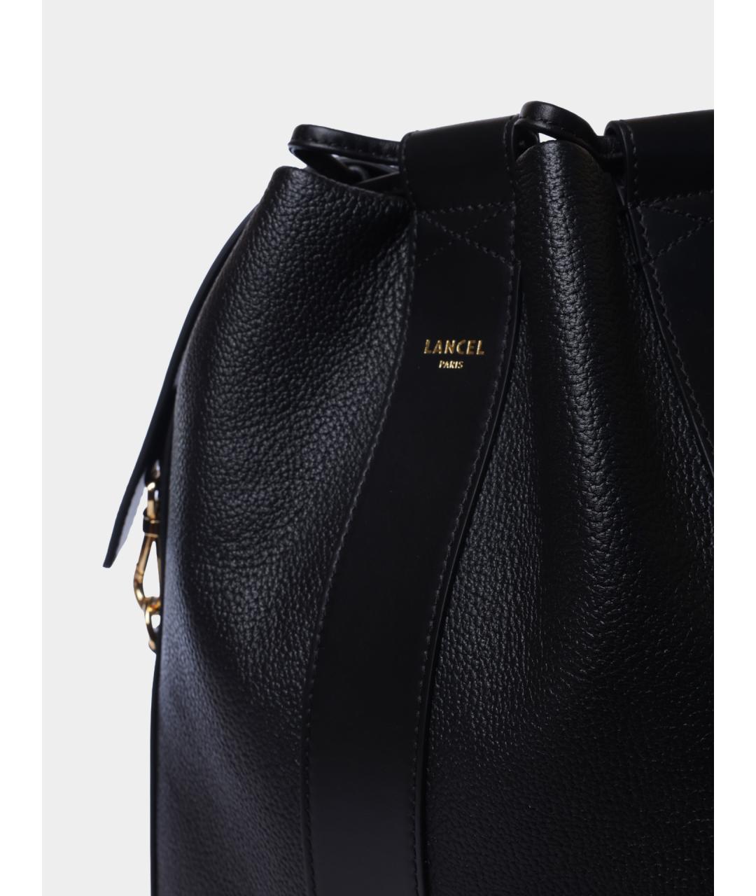 LANCEL Черная кожаная сумка через плечо, фото 4