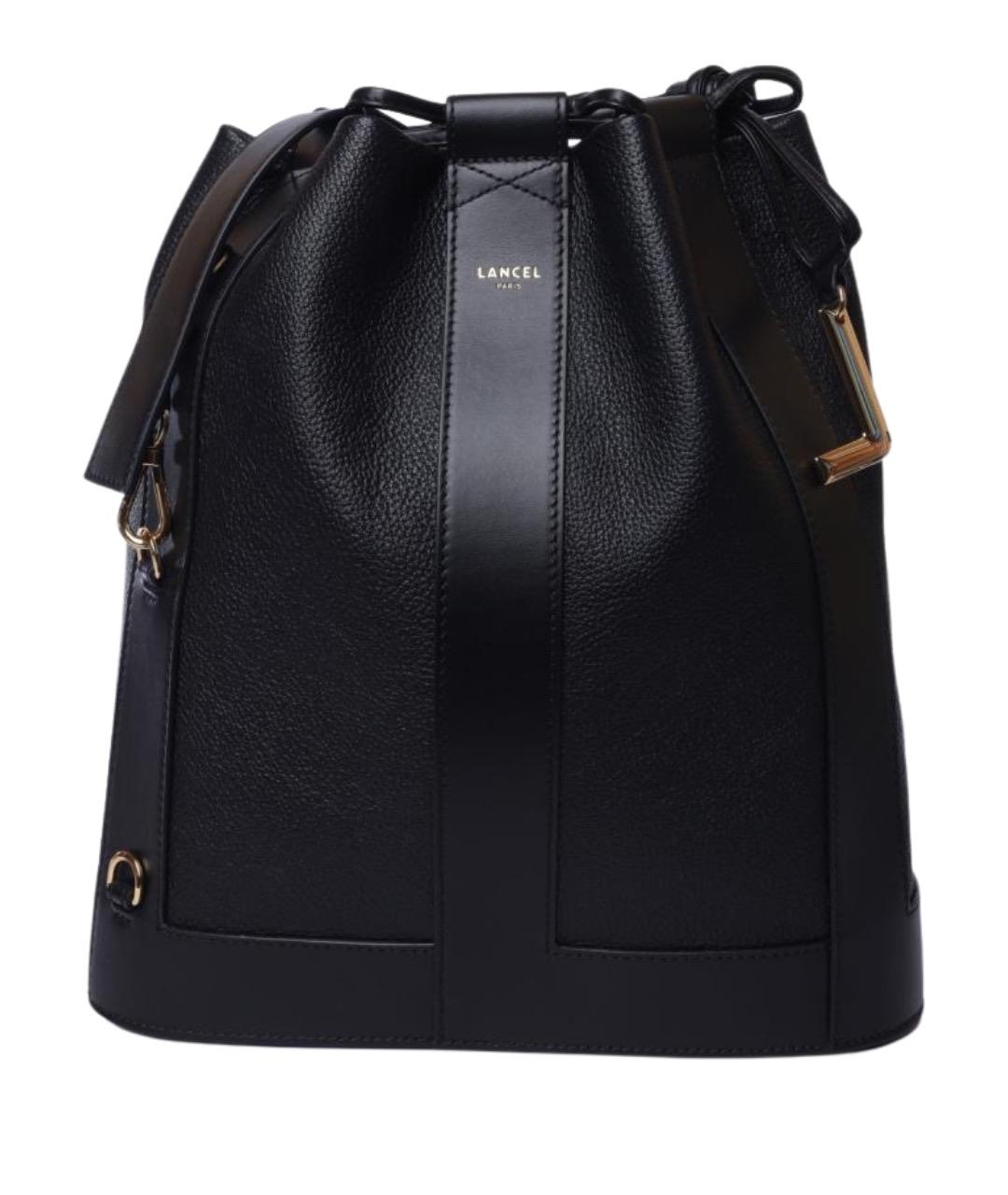 LANCEL Черная кожаная сумка через плечо, фото 1