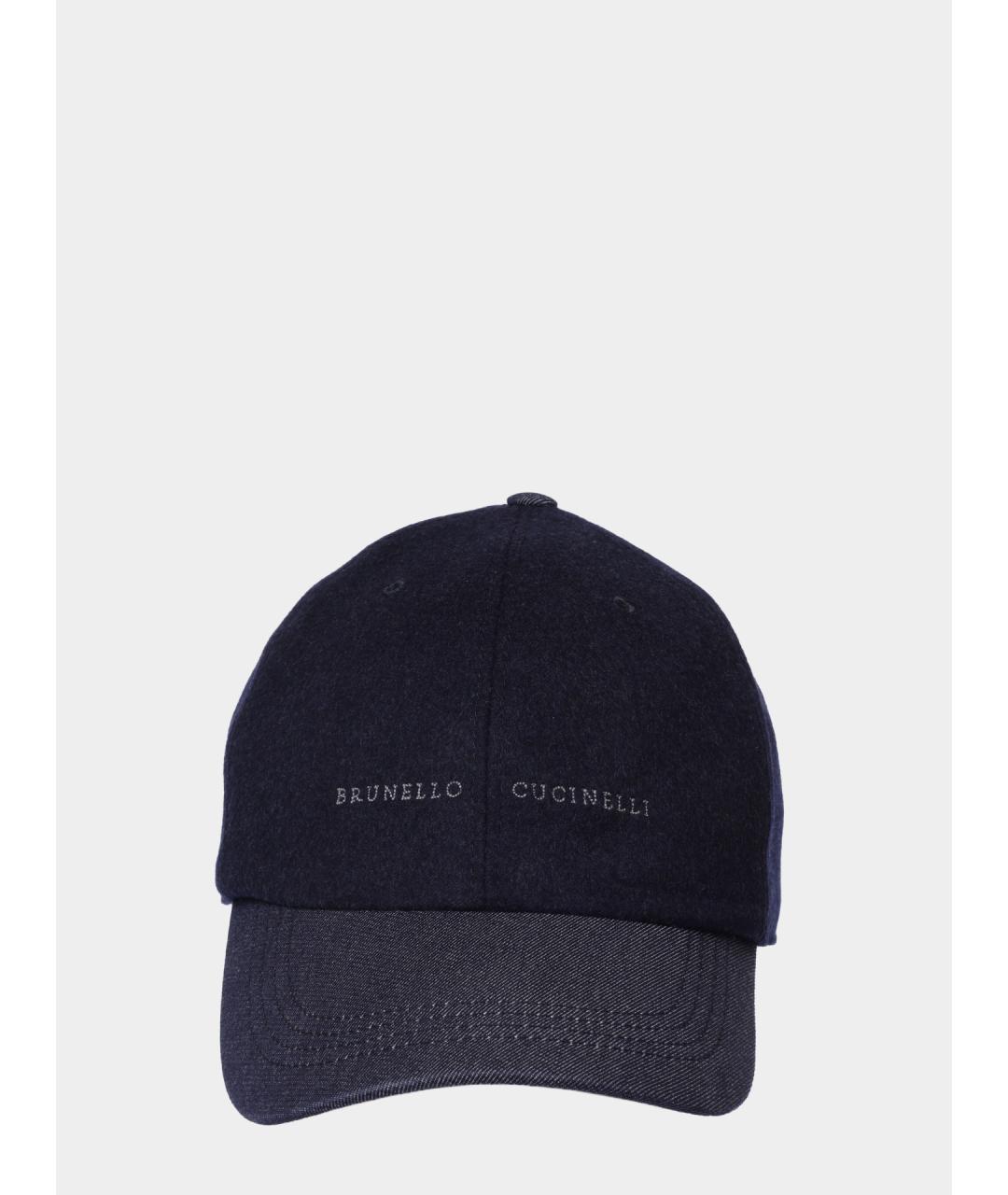 BRUNELLO CUCINELLI Синяя шерстяная кепка/бейсболка, фото 3