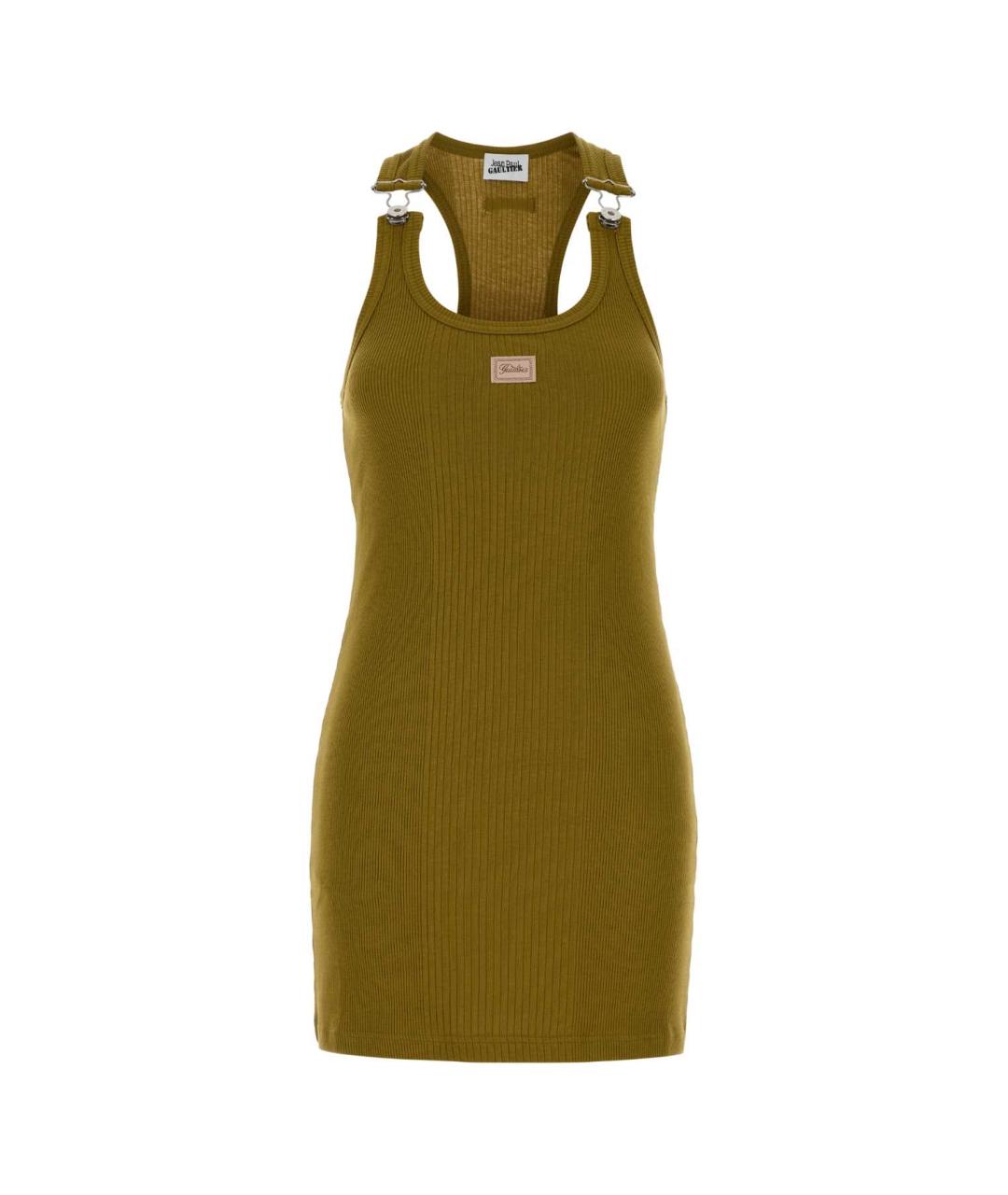 JEAN PAUL GAULTIER Зеленые хлопковое повседневное платье, фото 1