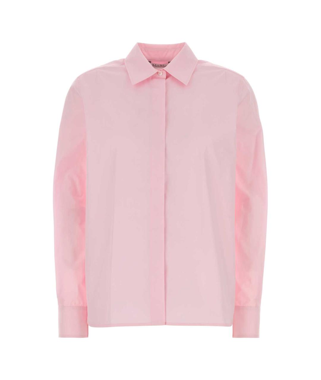 MAX MARA Розовая хлопковая рубашка, фото 1