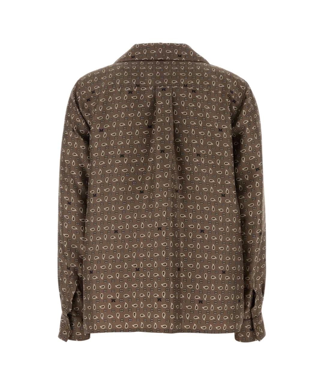 MAX MARA Коричневая шелковая рубашка, фото 2