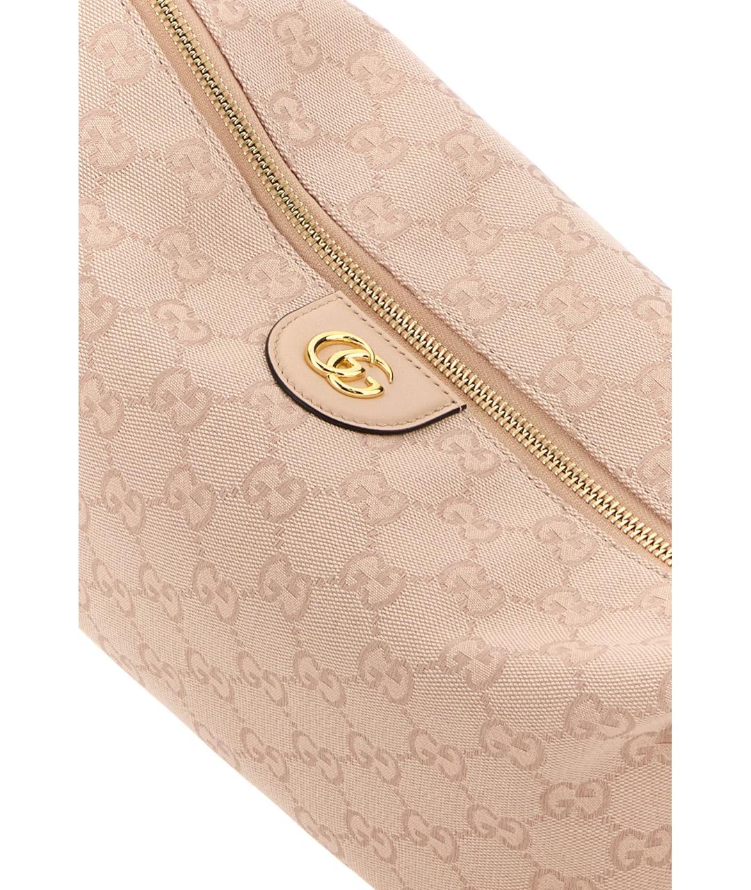 GUCCI Розовая тканевая сумка с короткими ручками, фото 4